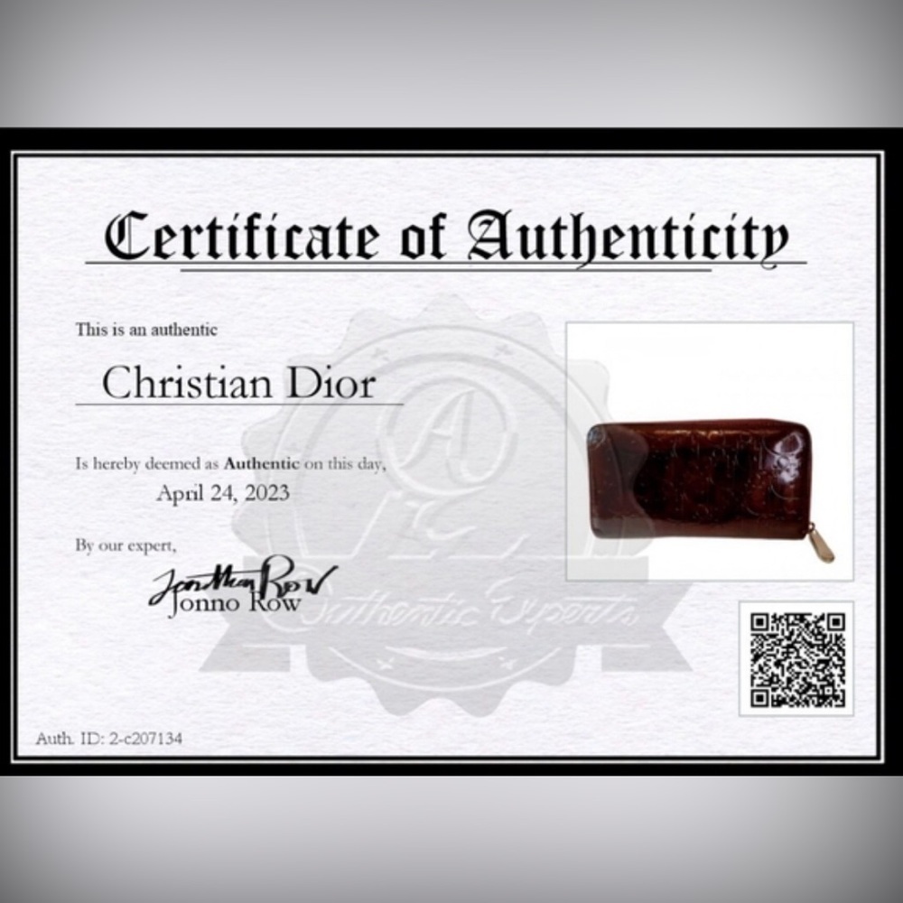 Dior Bordeaux Trotter Patent Leather Long Zippy Wallet COA - Picture 5 of 16